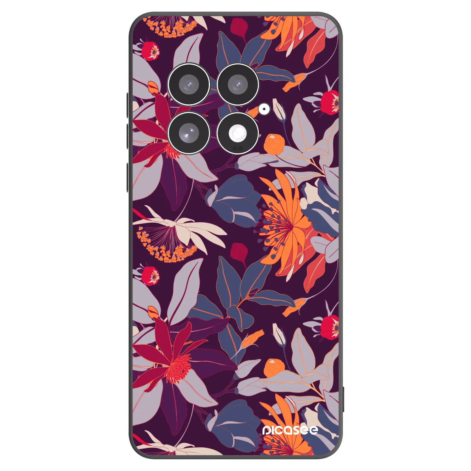 Picasee silikonski črni ovitek za OnePlus 13 5G - Purple Leaf