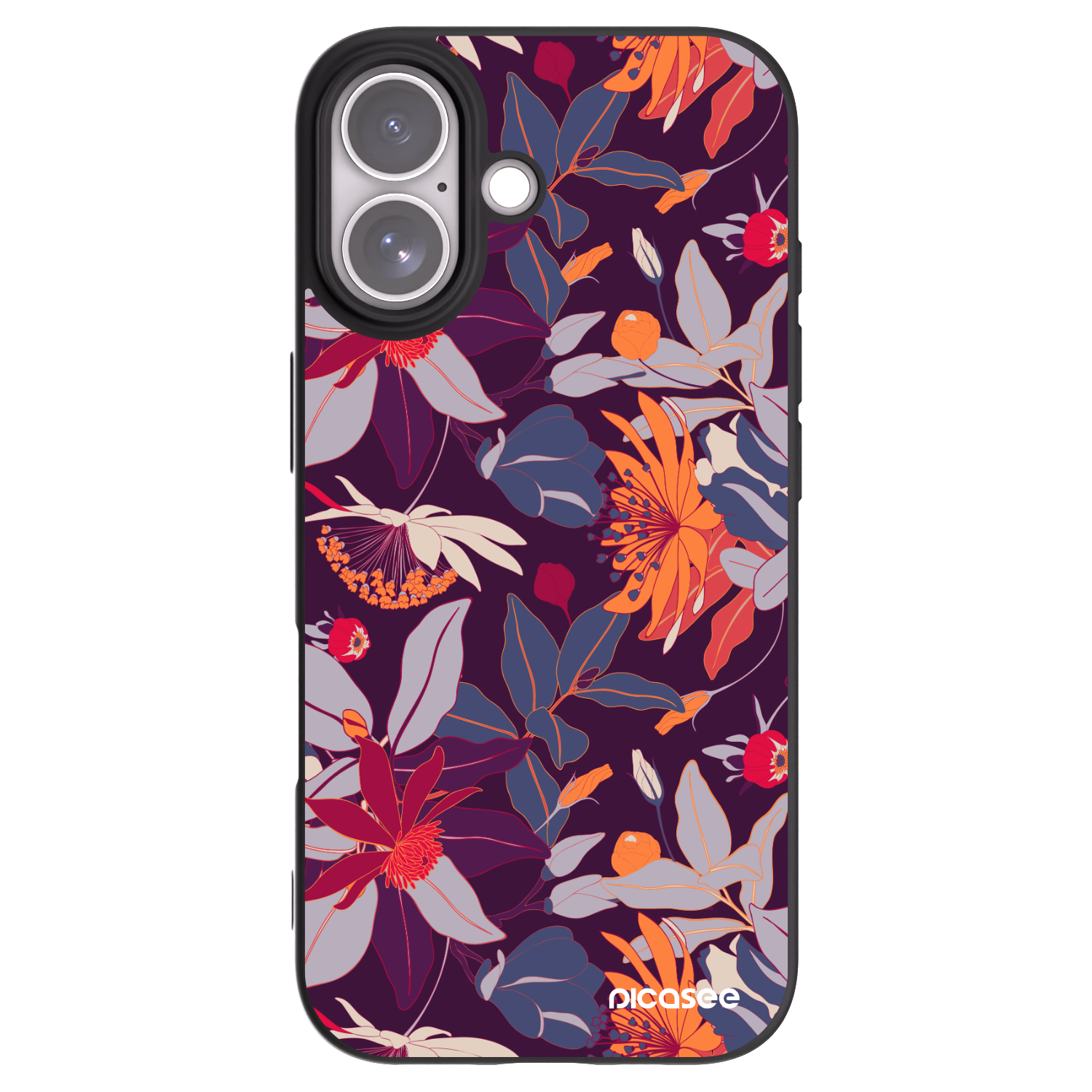 Picasee silikonski črni ovitek za Apple iPhone 17 - Purple Leaf