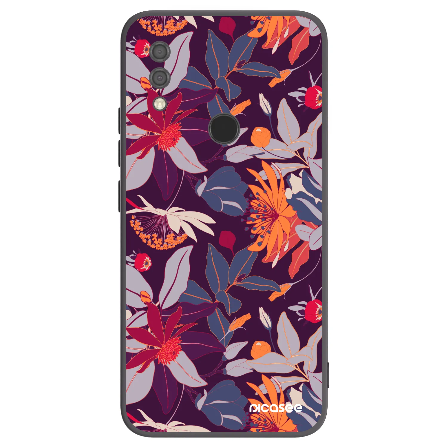 Picasee silikonski črni ovitek za Xiaomi Redmi 7 - Purple Leaf