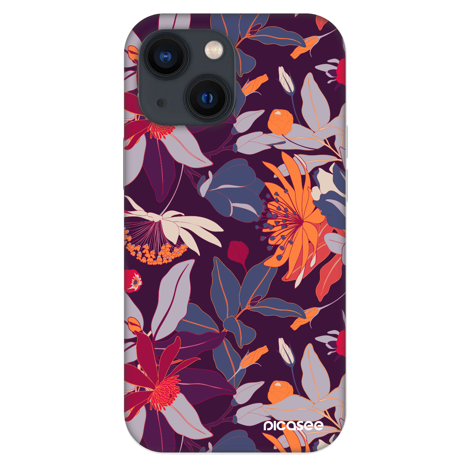 Picasee Fashion Case za Apple iPhone 13 mini - Purple Leaf