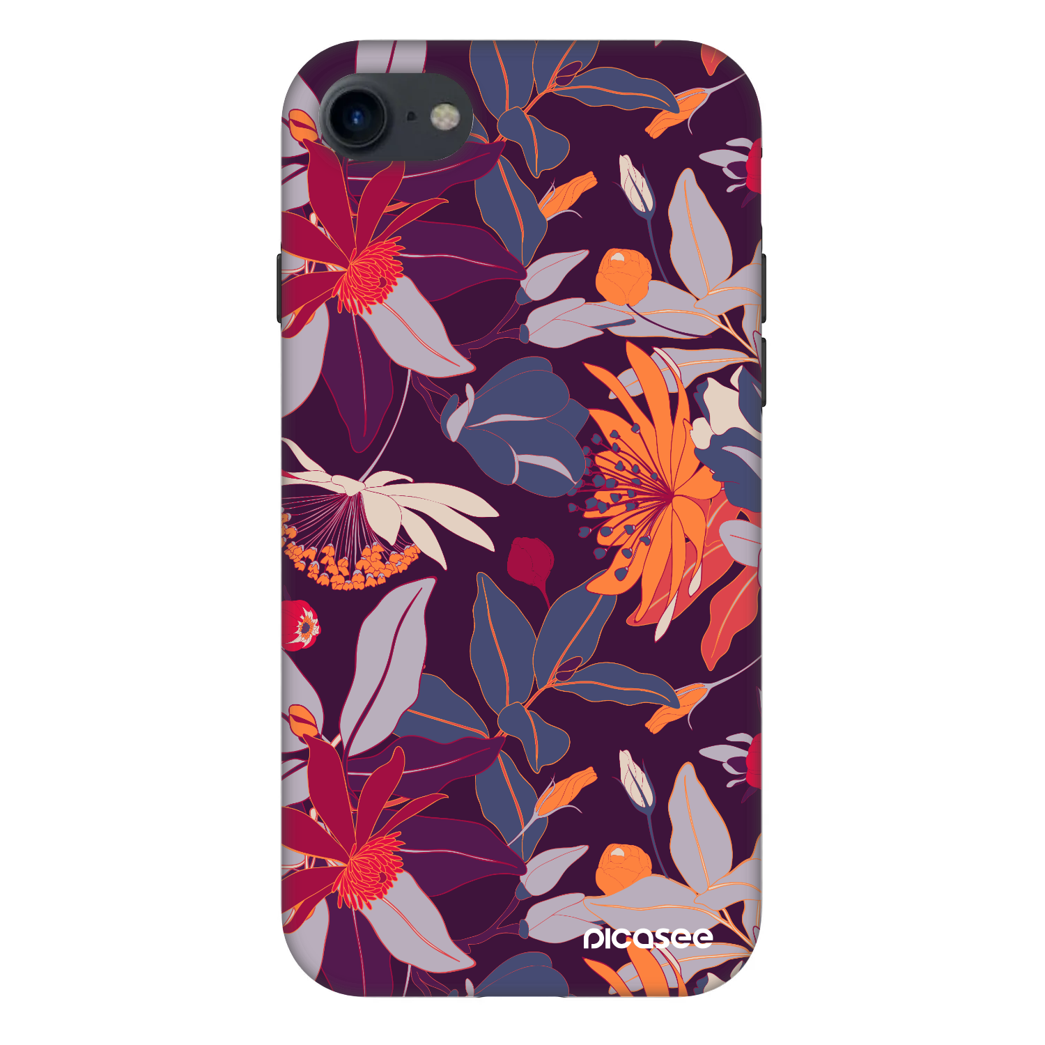 Picasee Fashion Case za Apple iPhone SE 2020 - Purple Leaf
