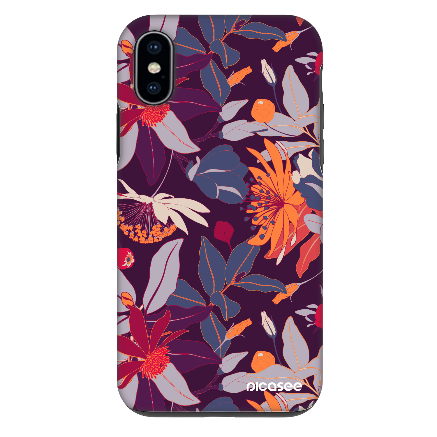 Picasee Fashion Case za Apple iPhone X/XS - Purple Leaf