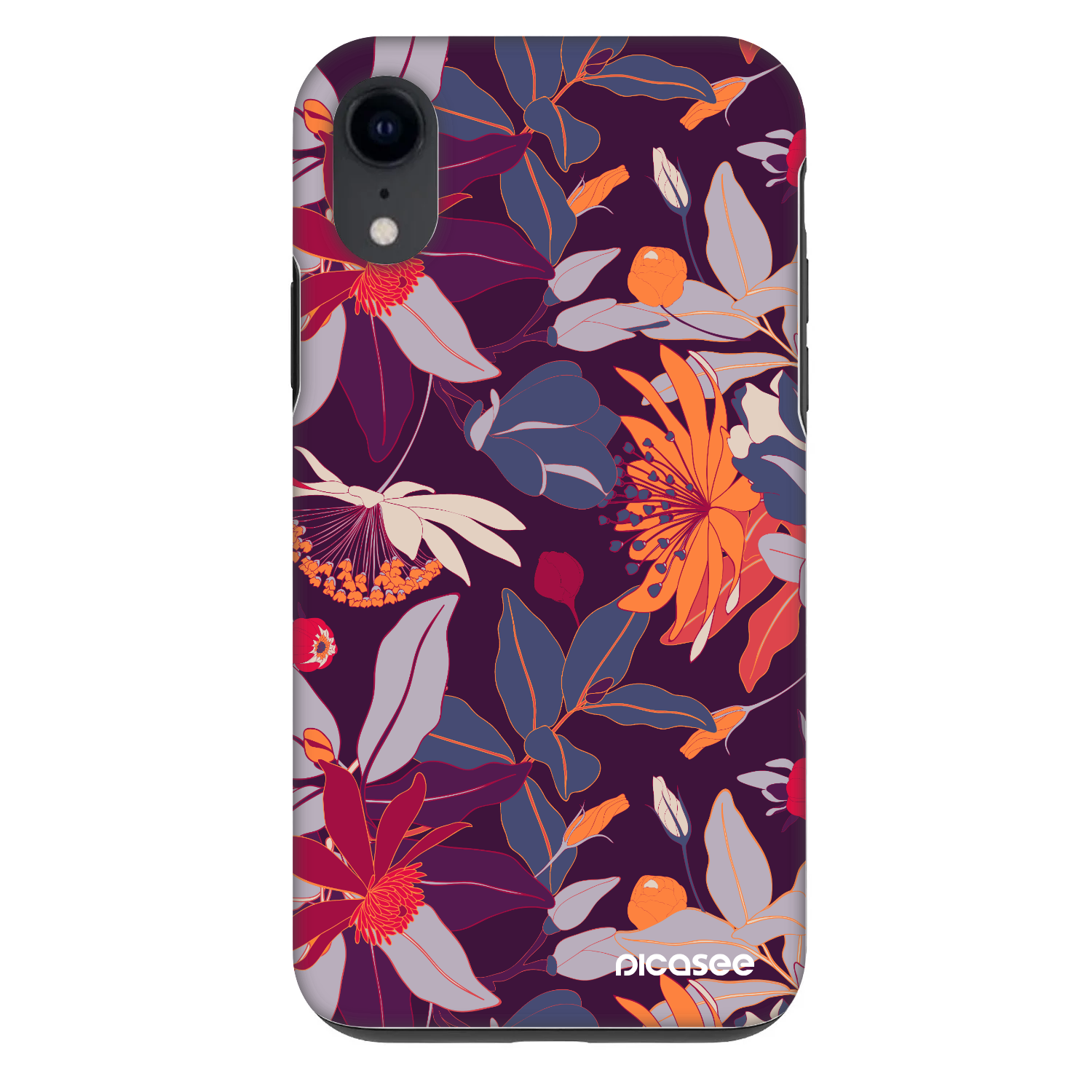 Picasee Fashion Case za Apple iPhone XR - Purple Leaf