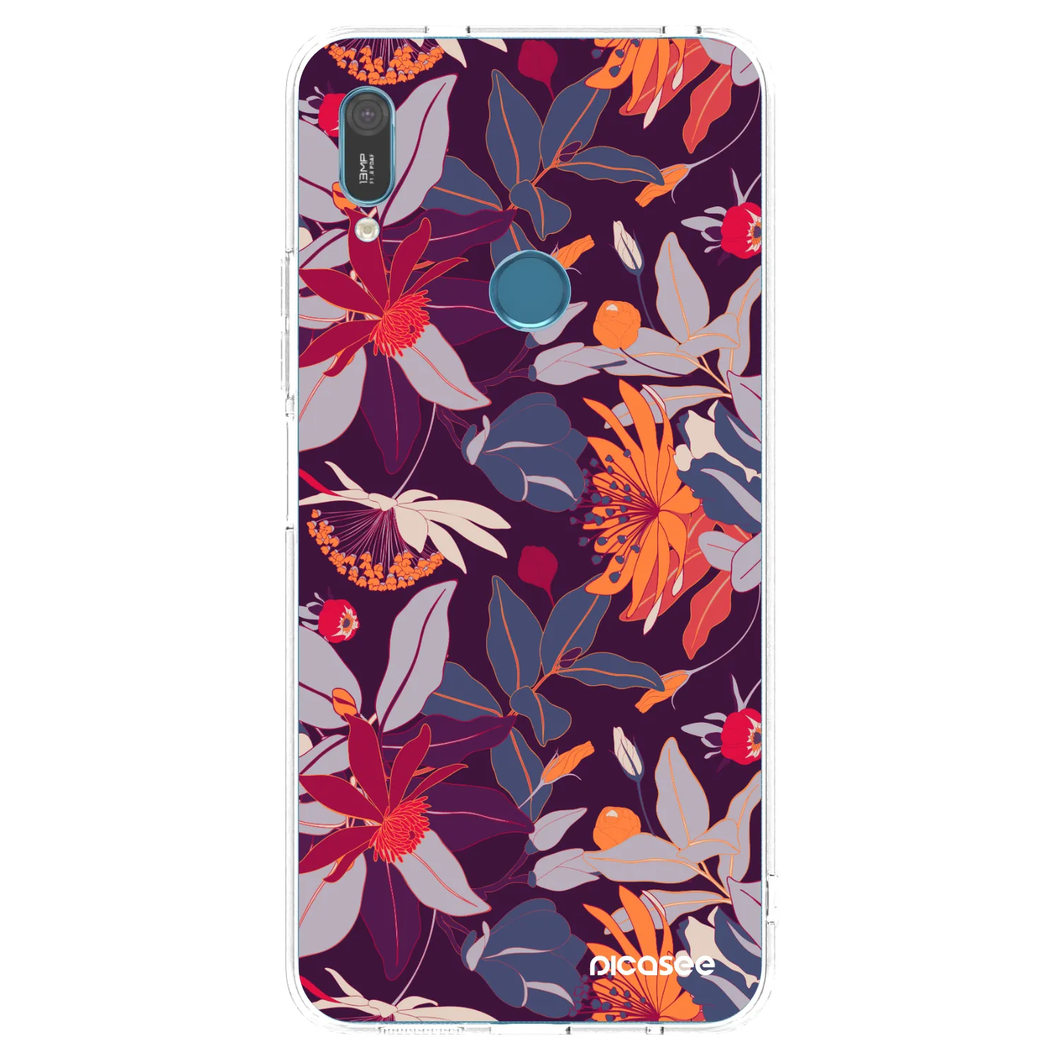 Picasee silikonski prozorni ovitek za Huawei Y6 2019 - Purple Leaf