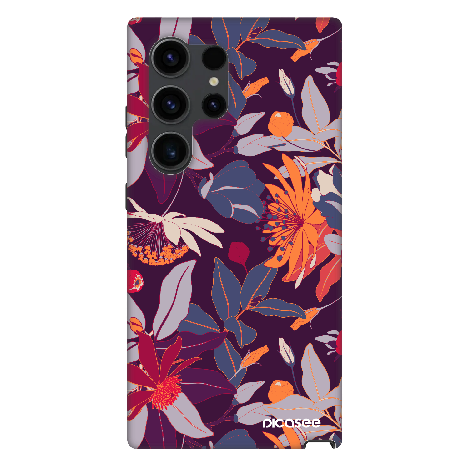 Picasee Fashion Case PowerShare pro Samsung Galaxy S24 Ultra S928B 5G - Purple Leaf