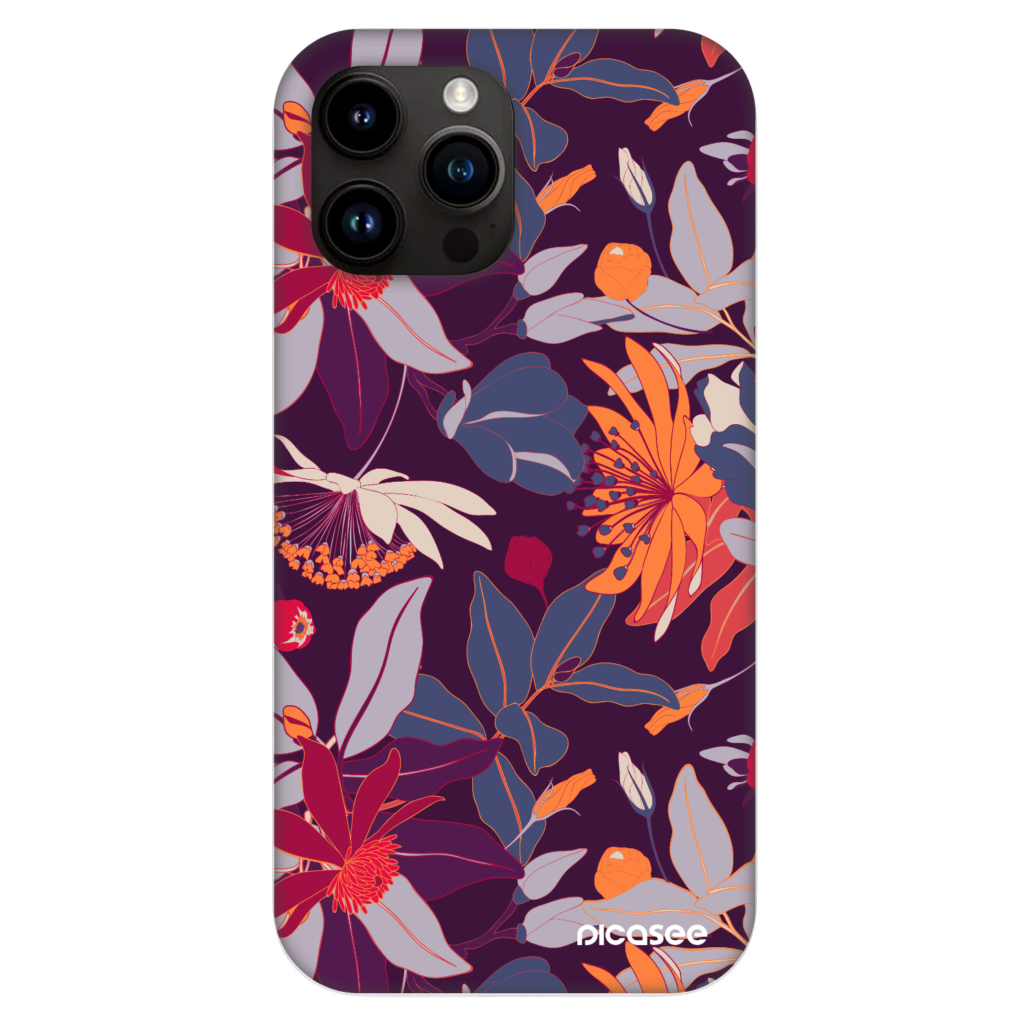 Picasee Fashion Case MagSafe za Apple iPhone 13 Pro Max - Purple Leaf