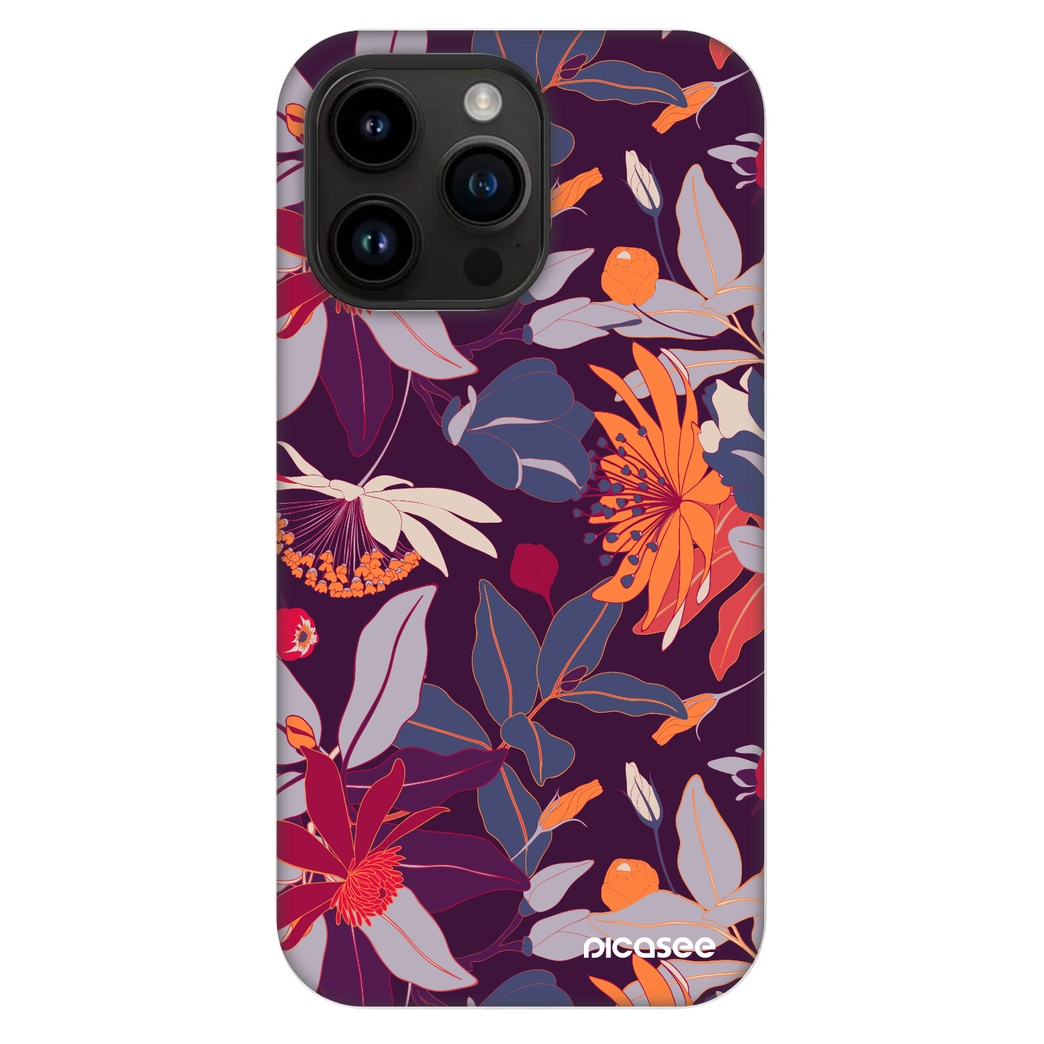 Picasee Fashion Case MagSafe za Apple iPhone 14 Pro Max - Purple Leaf