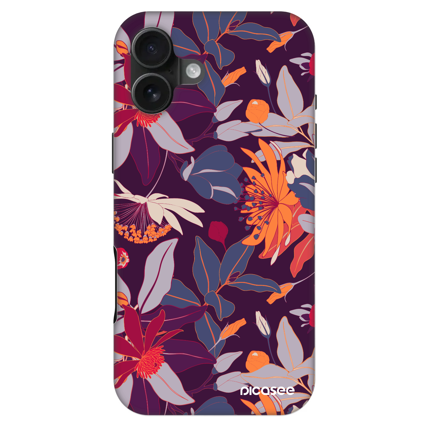 Picasee Fashion Case MagSafe za Apple iPhone 16 Plus - Purple Leaf