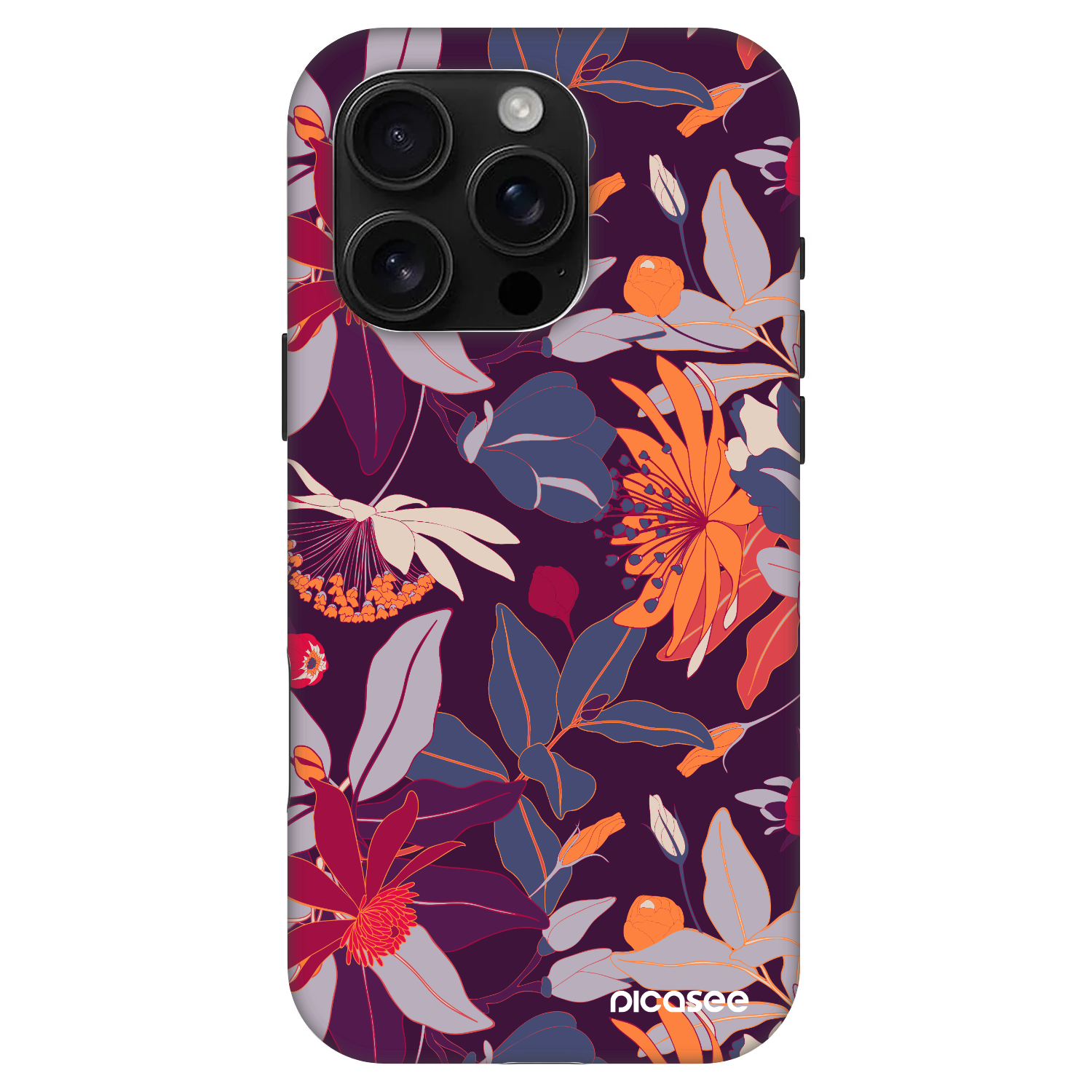 Picasee Fashion Case MagSafe za Apple iPhone 16 Pro - Purple Leaf