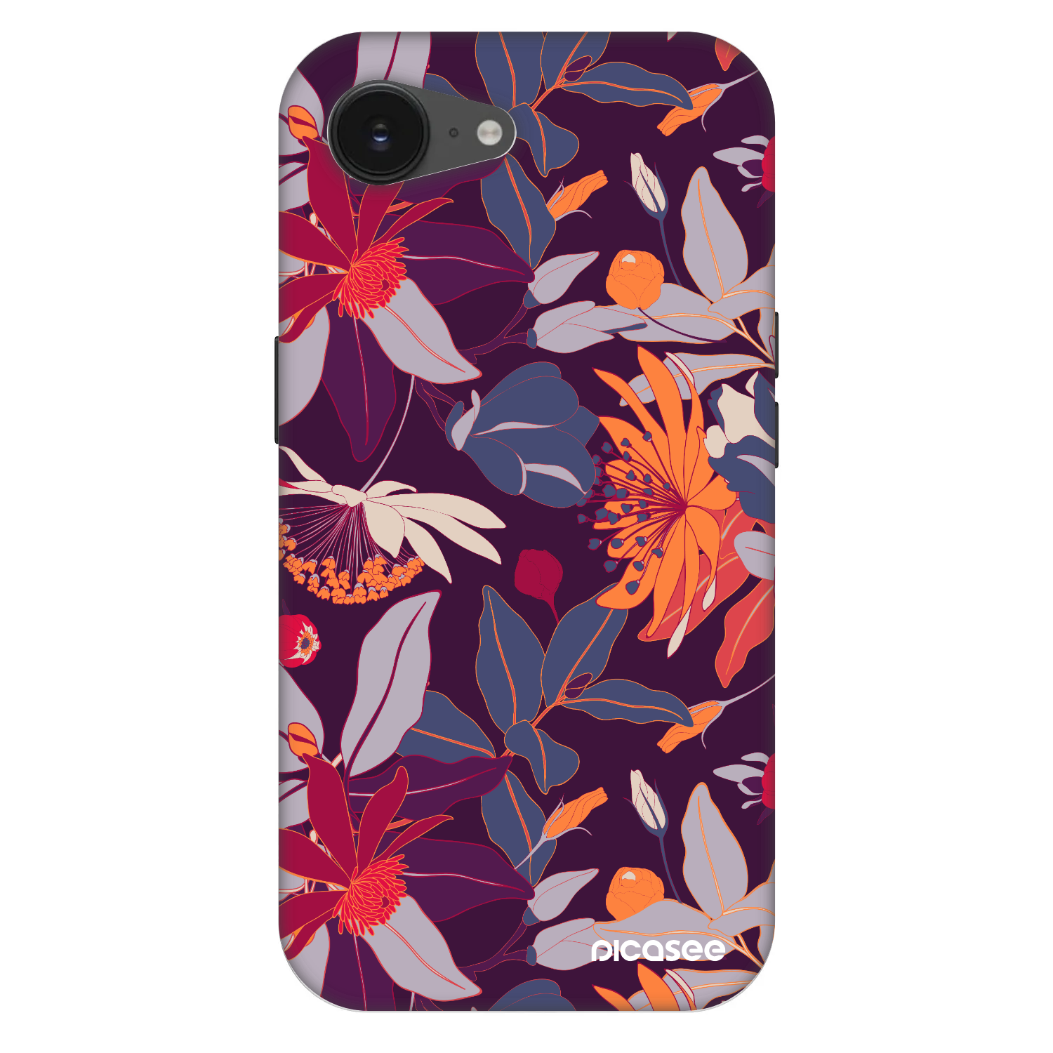 Picasee Fashion Case MagSafe za Apple iPhone 16e - Purple Leaf