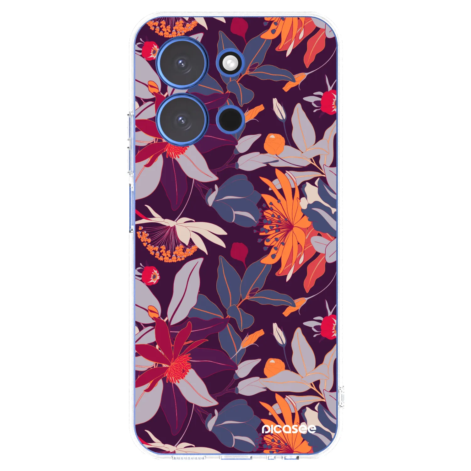 Picasee silikonski prozorni ovitek za Xiaomi Redmi 15C 4G - Purple Leaf