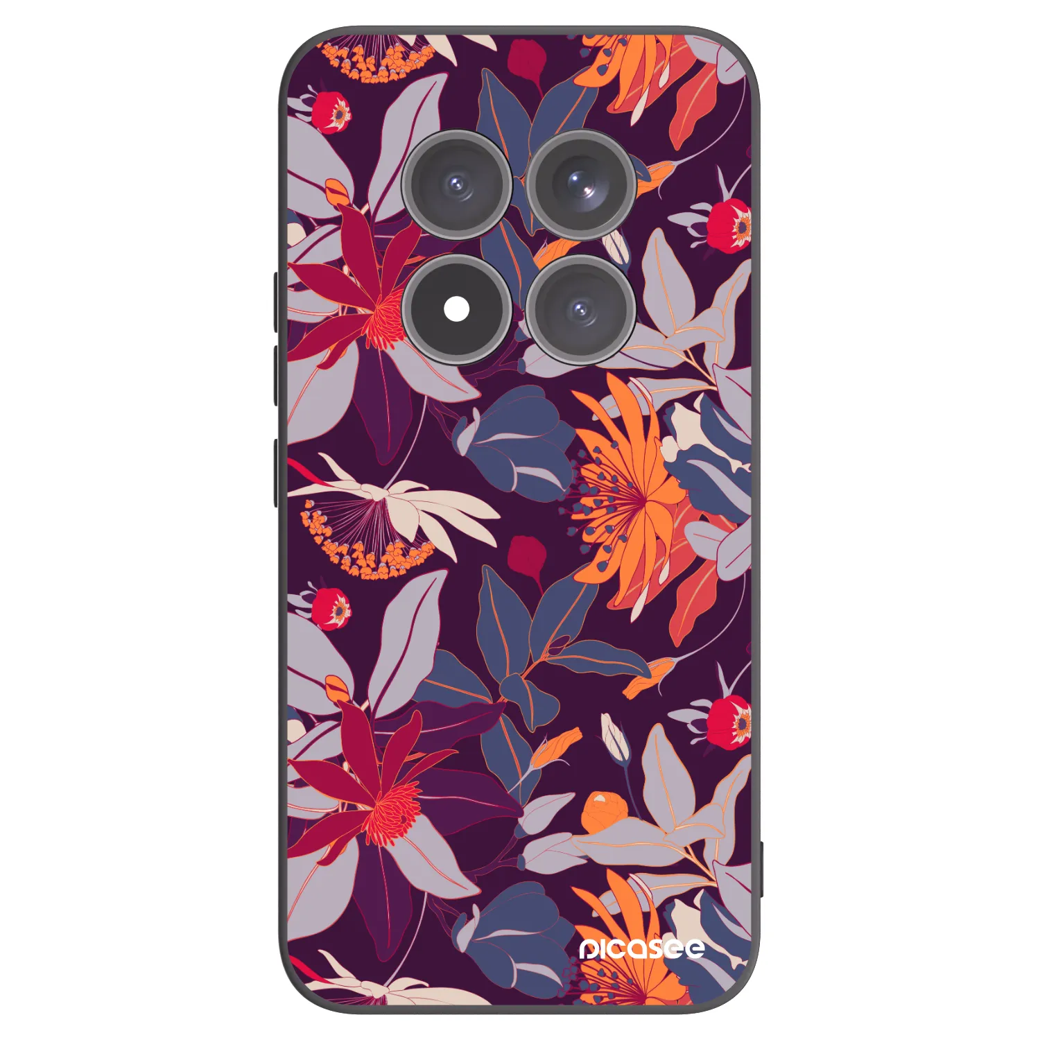 Picasee silikonski črni ovitek za Xiaomi Redmi Note 15 Pro+ - Purple Leaf