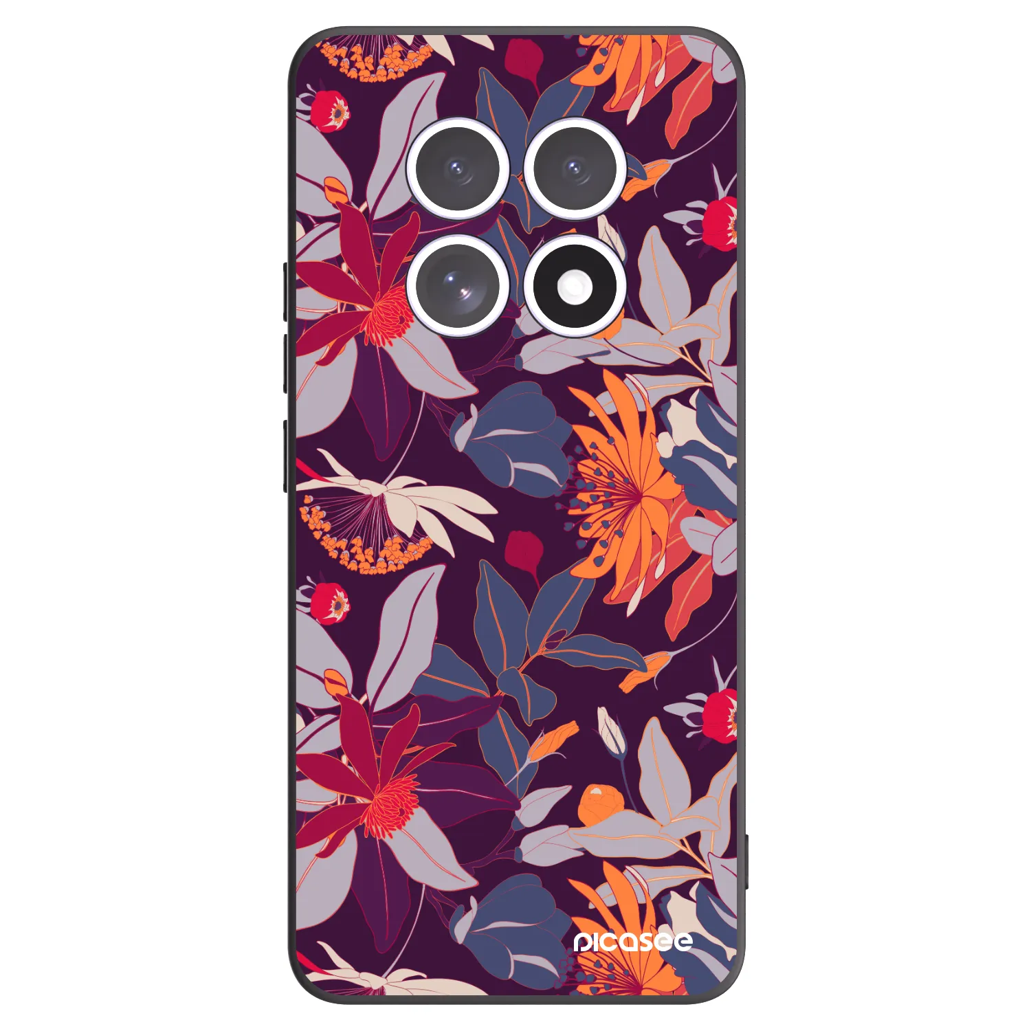Picasee silikonski črni ovitek za Xiaomi Redmi Note 15 - Purple Leaf