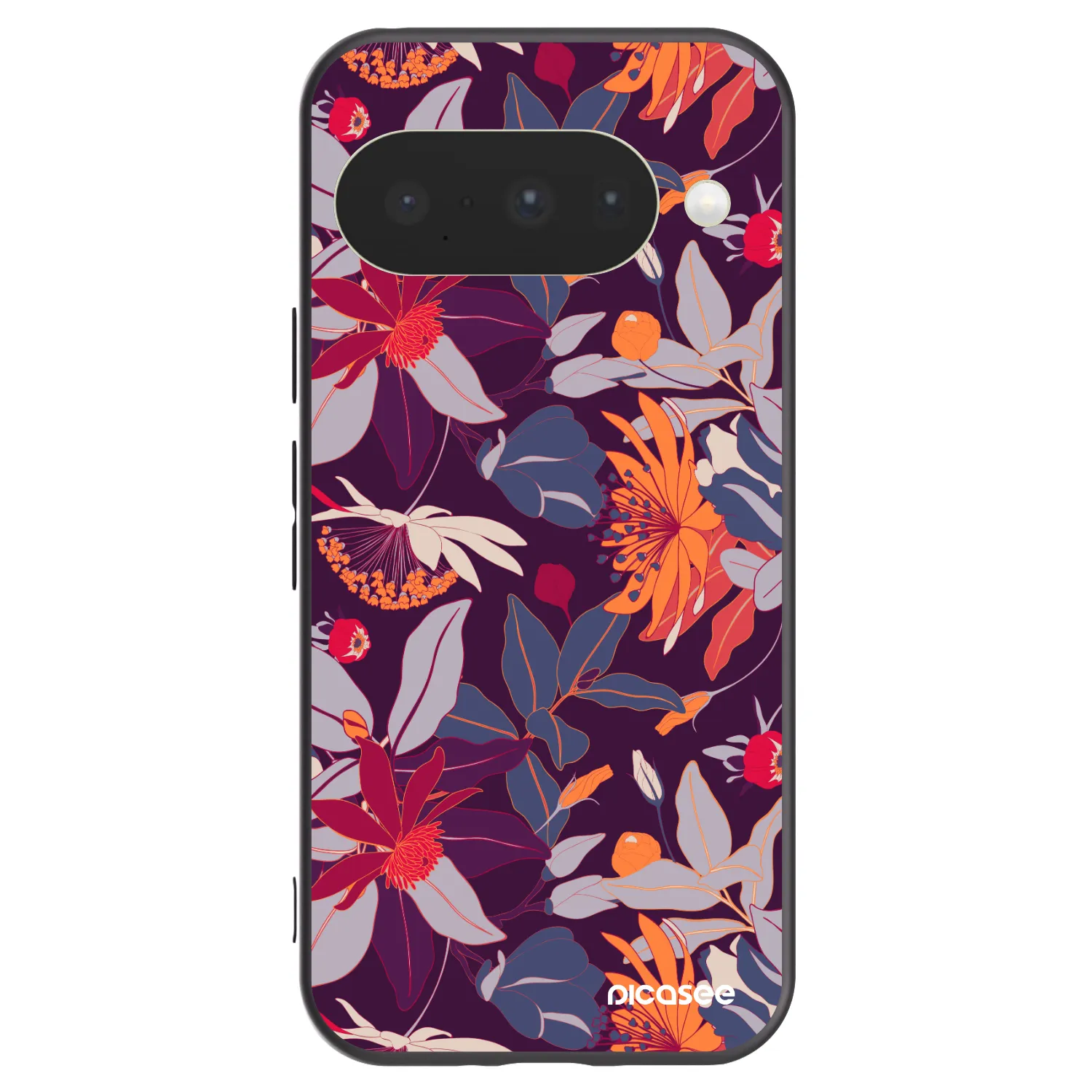 Picasee silikonski črni ovitek za Google Pixel 10 - Purple Leaf