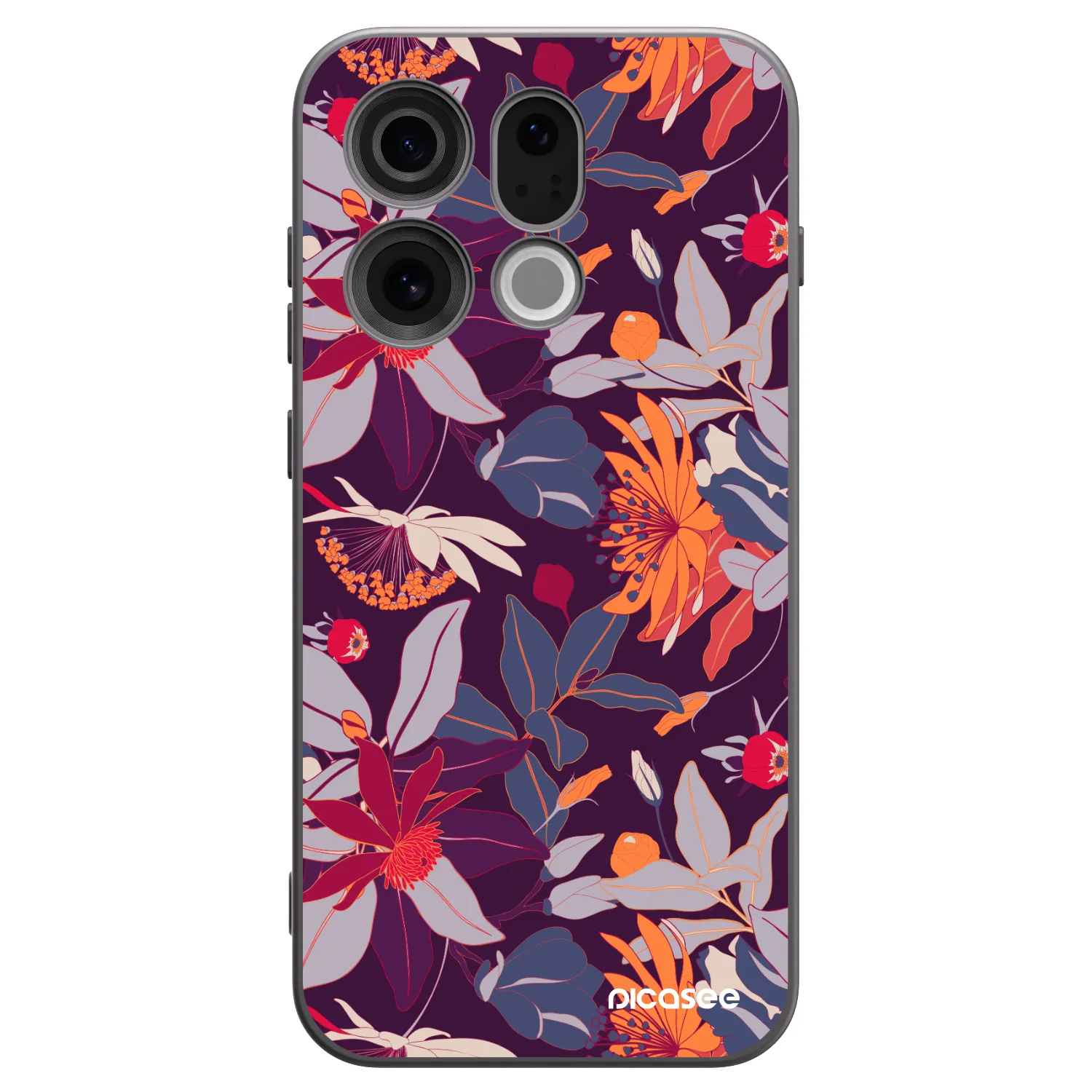 Picasee silikonski črni ovitek za OPPO Find X9 - Purple Leaf
