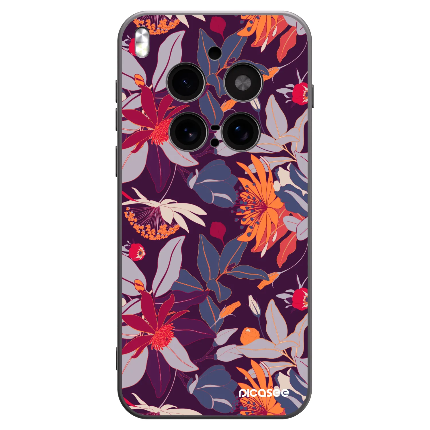 Picasee silikonski črni ovitek za Vivo X300 Pro - Purple Leaf