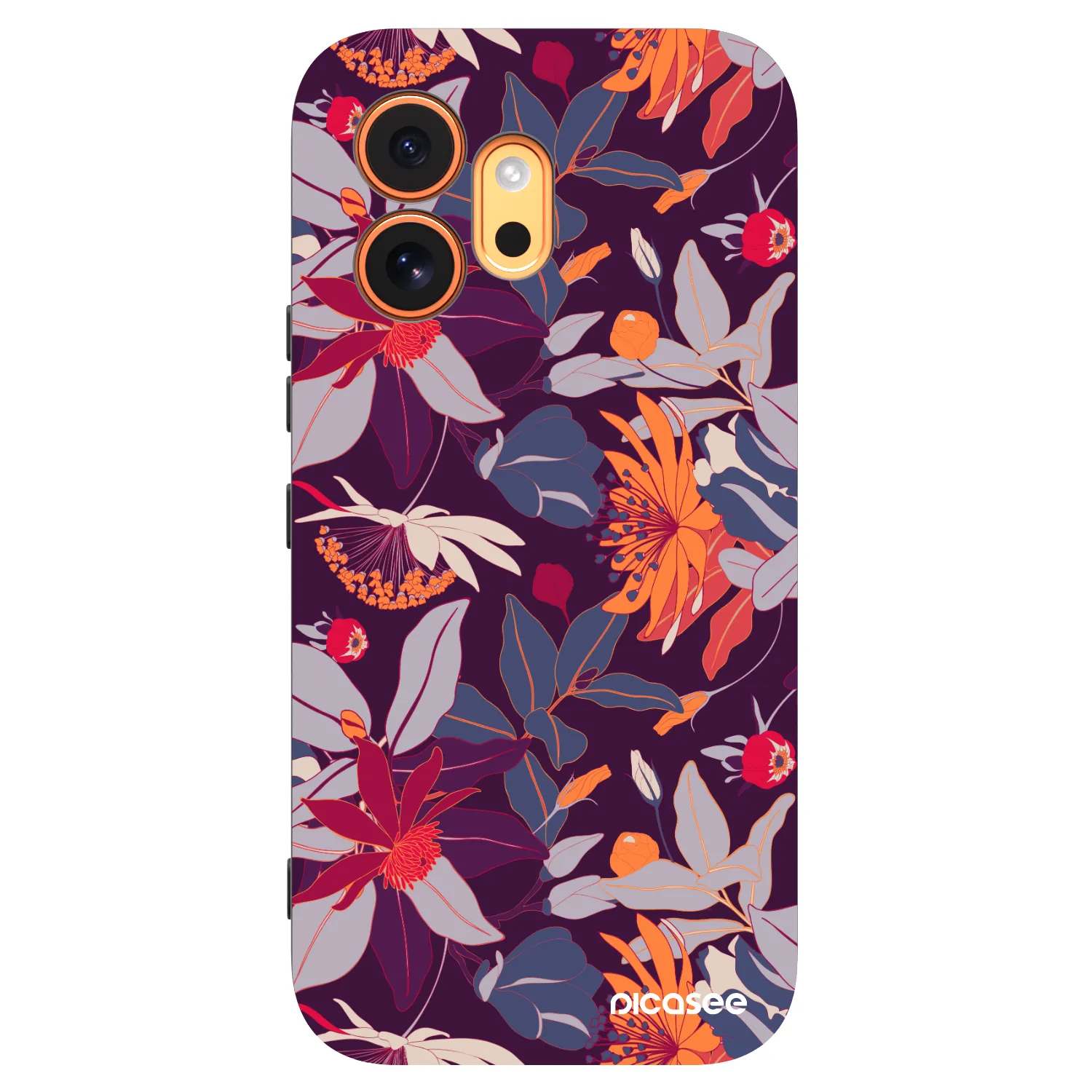 Picasee silikonski črni ovitek za Honor 600 - Purple Leaf