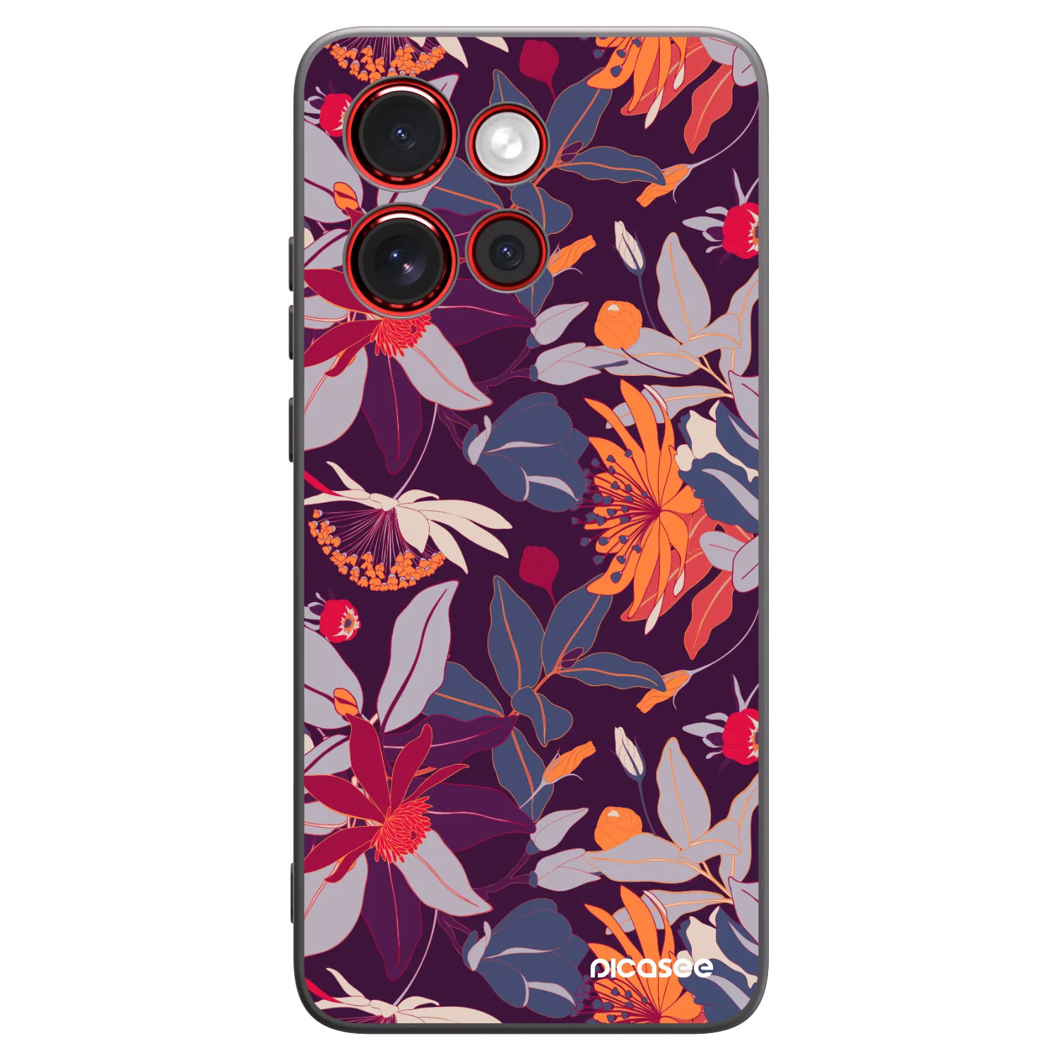 Picasee silikonski črni ovitek za Motorola Edge 60 Neo 5G - Purple Leaf