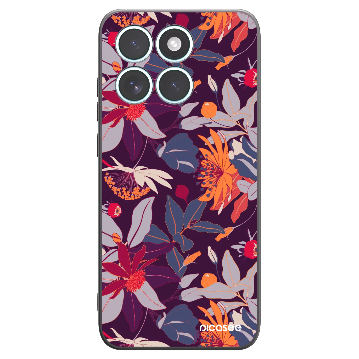 Picasee silikonski črni ovitek za Motorola Edge 70 Fusion - Purple Leaf