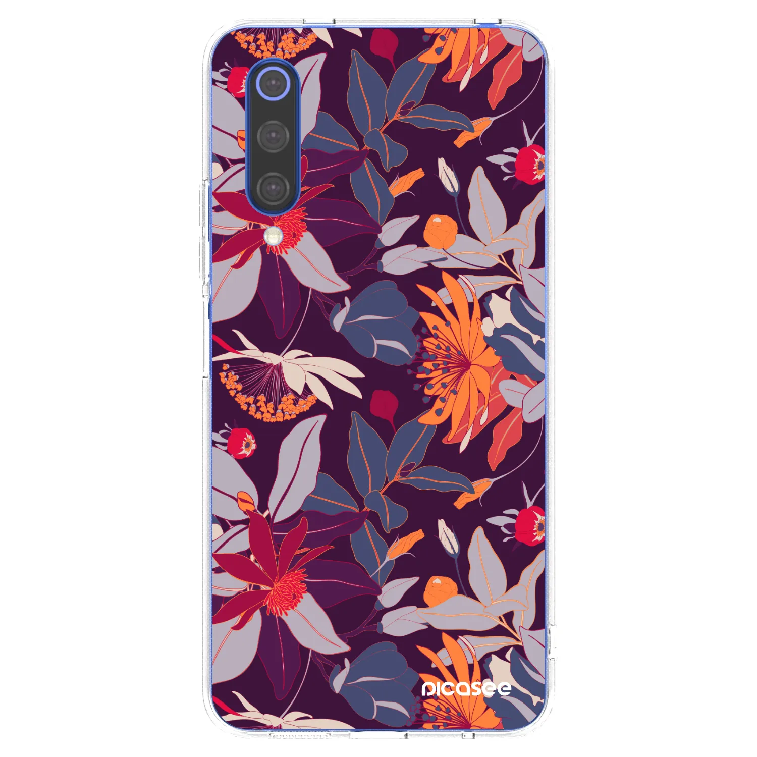 Picasee silikonski prozorni ovitek za Xiaomi Mi 9 SE - Purple Leaf