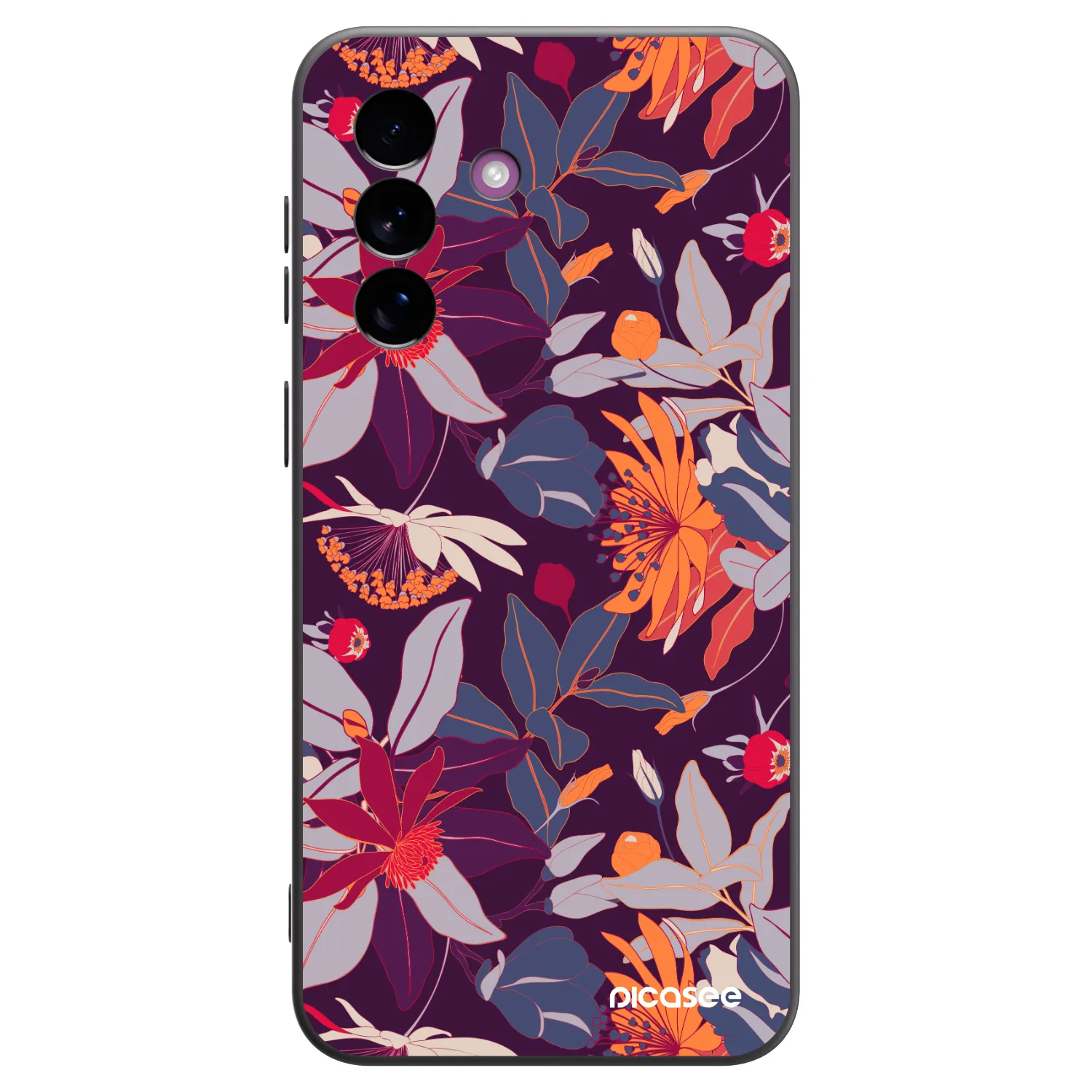 Picasee silikonski črni ovitek za Samsung Galaxy A37 - Purple Leaf