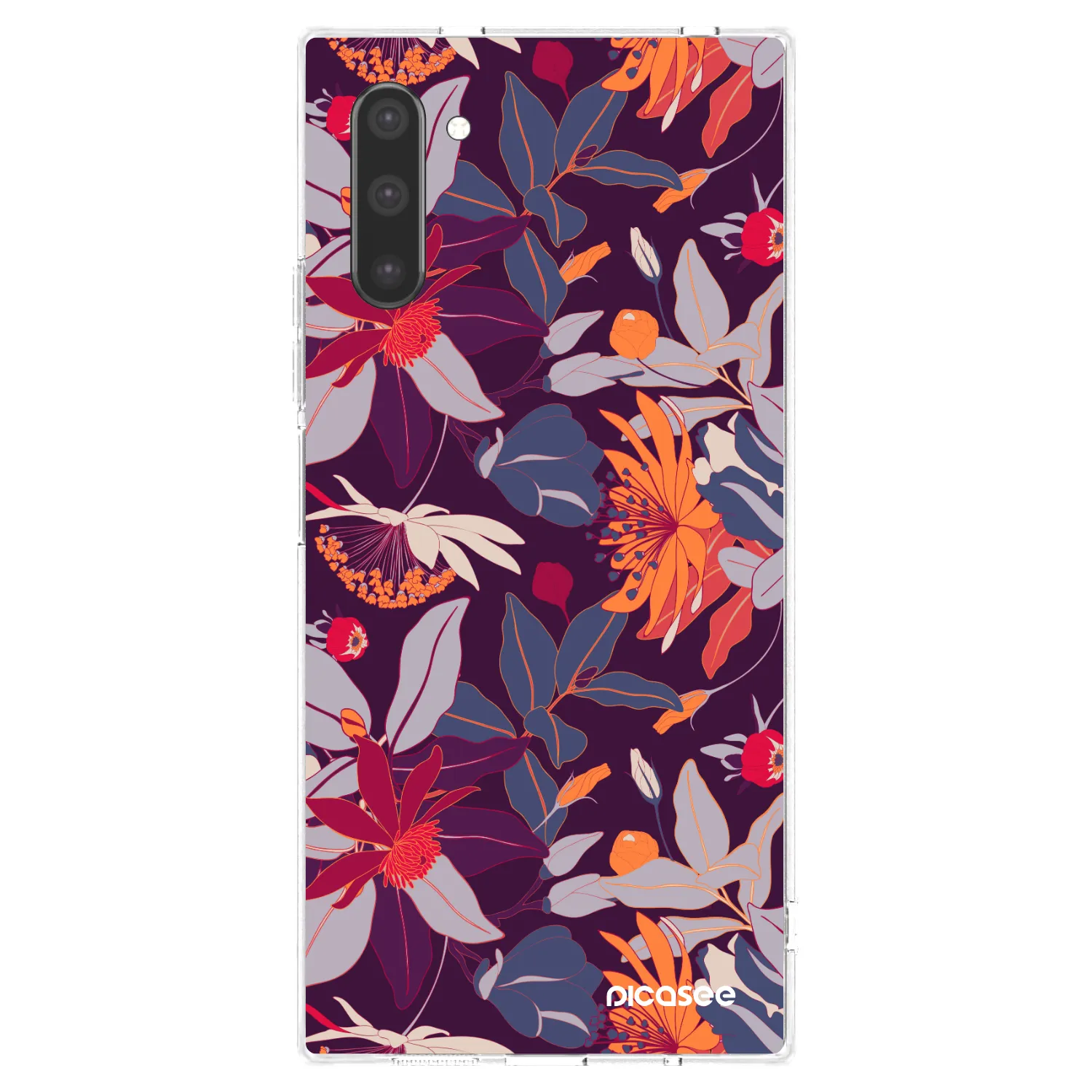 Picasee silikonski prozorni ovitek za Samsung Galaxy Note 10 N970F - Purple Leaf