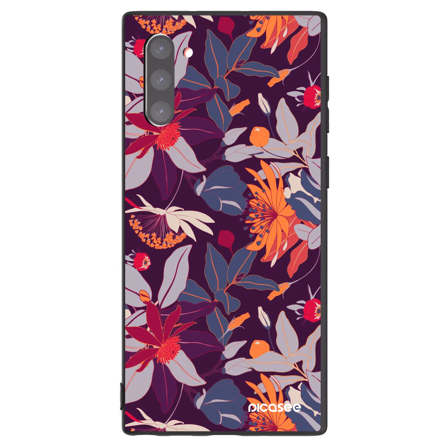 Picasee silikonski črni ovitek za Samsung Galaxy Note 10 N970F - Purple Leaf