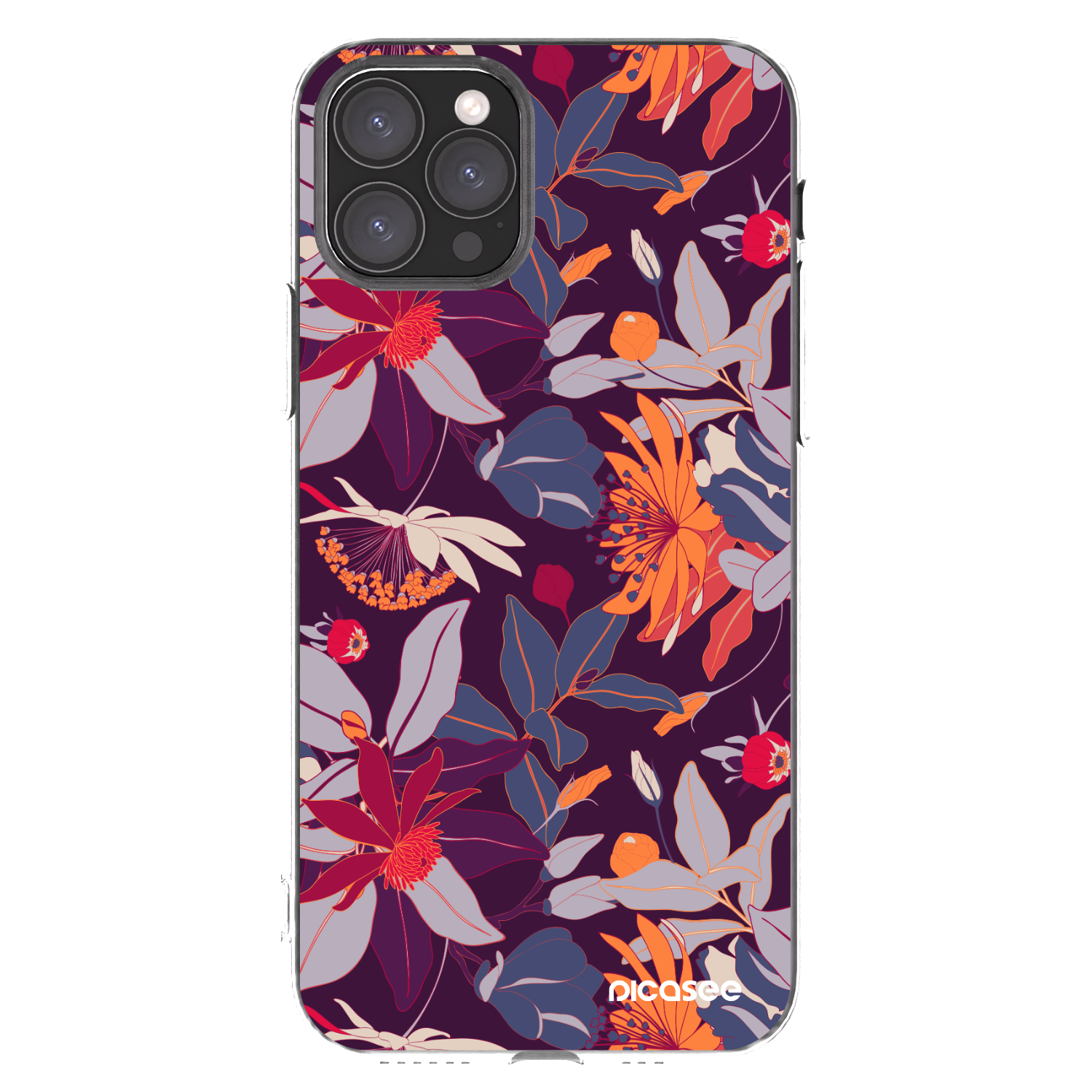 Picasee silikonski prozorni ovitek za Apple iPhone 11 Pro - Purple Leaf