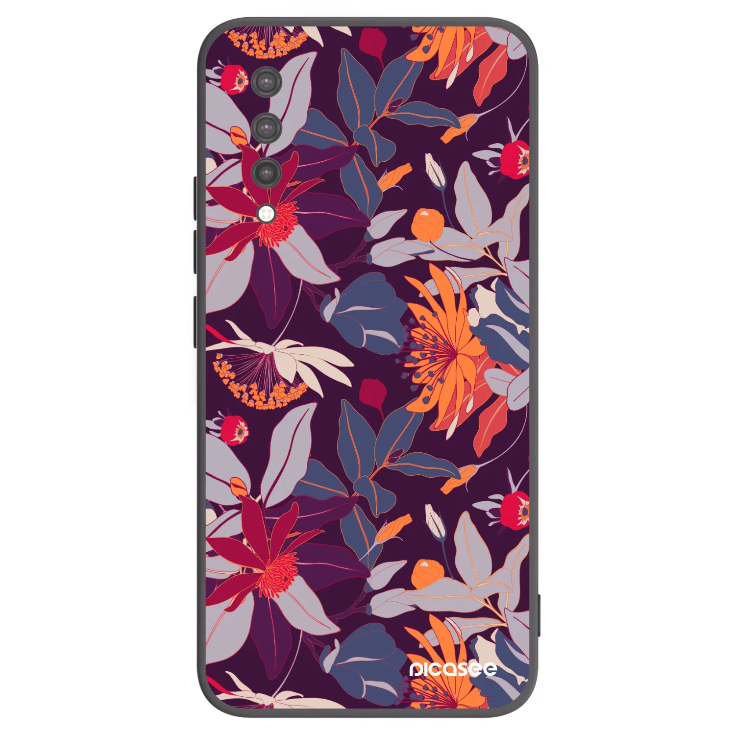Picasee silikonski črni ovitek za Xiaomi Mi 9 Lite - Purple Leaf