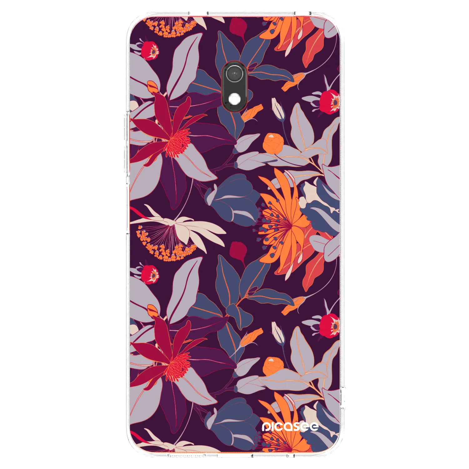Picasee silikonski prozorni ovitek za Xiaomi Redmi 8A - Purple Leaf