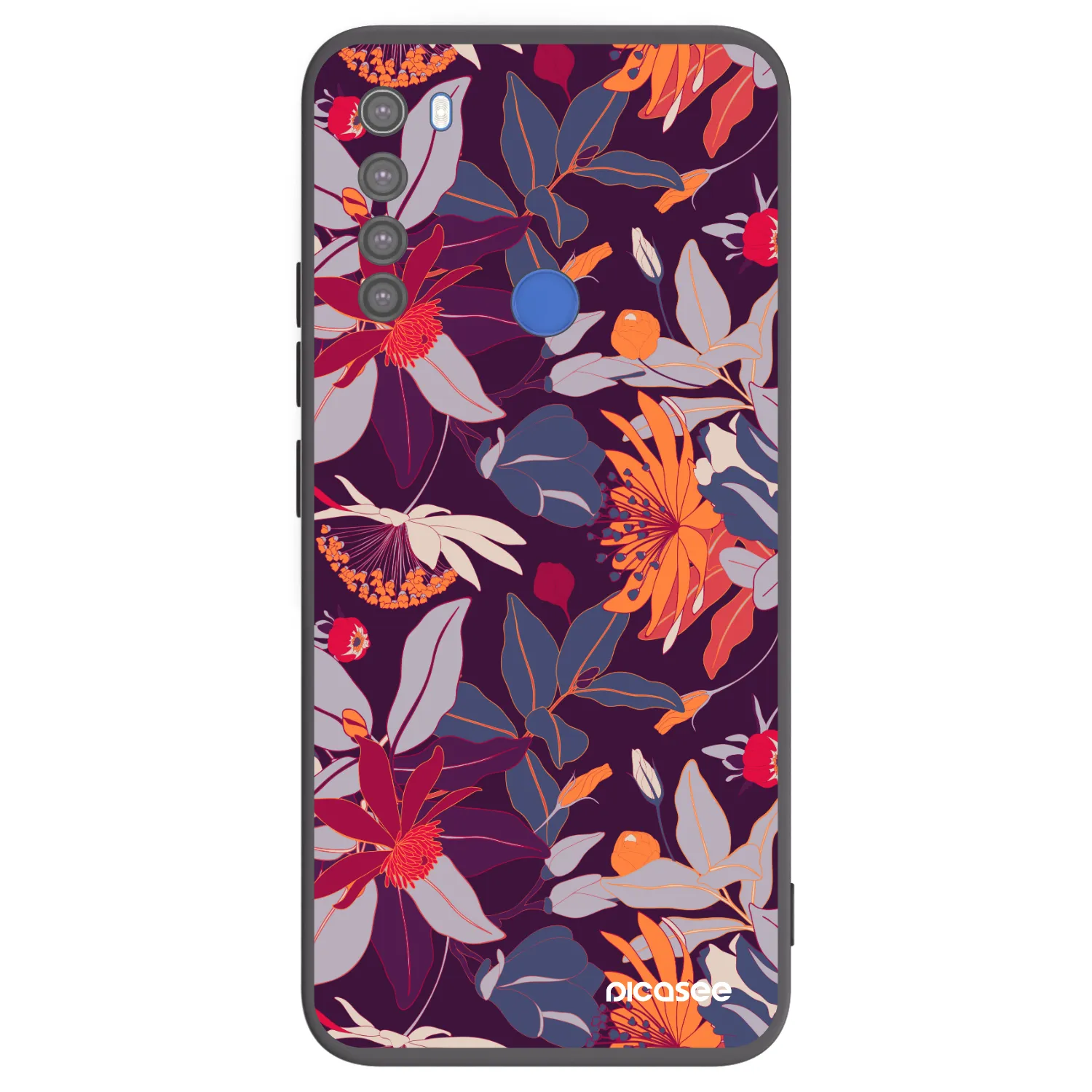 Picasee silikonski črni ovitek za Xiaomi Redmi Note 8T - Purple Leaf