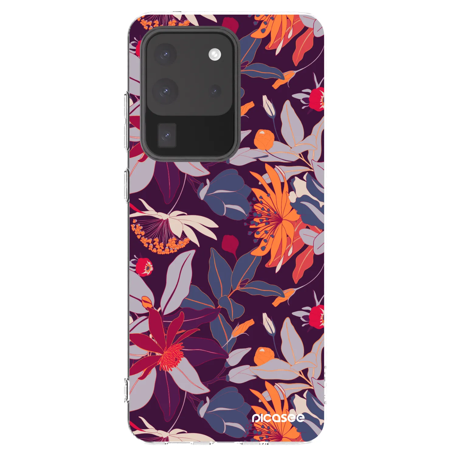 Picasee silikonski prozorni ovitek za Samsung Galaxy S20 Ultra 5G G988F - Purple Leaf