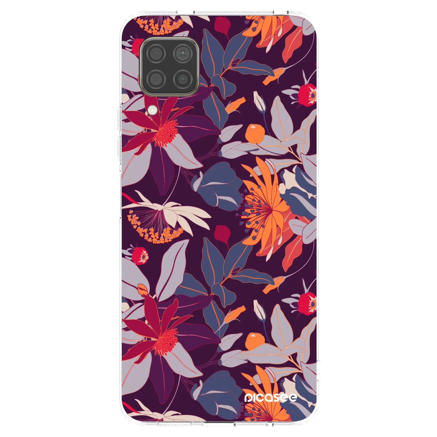 Picasee silikonski prozorni ovitek za Huawei P40 Lite - Purple Leaf