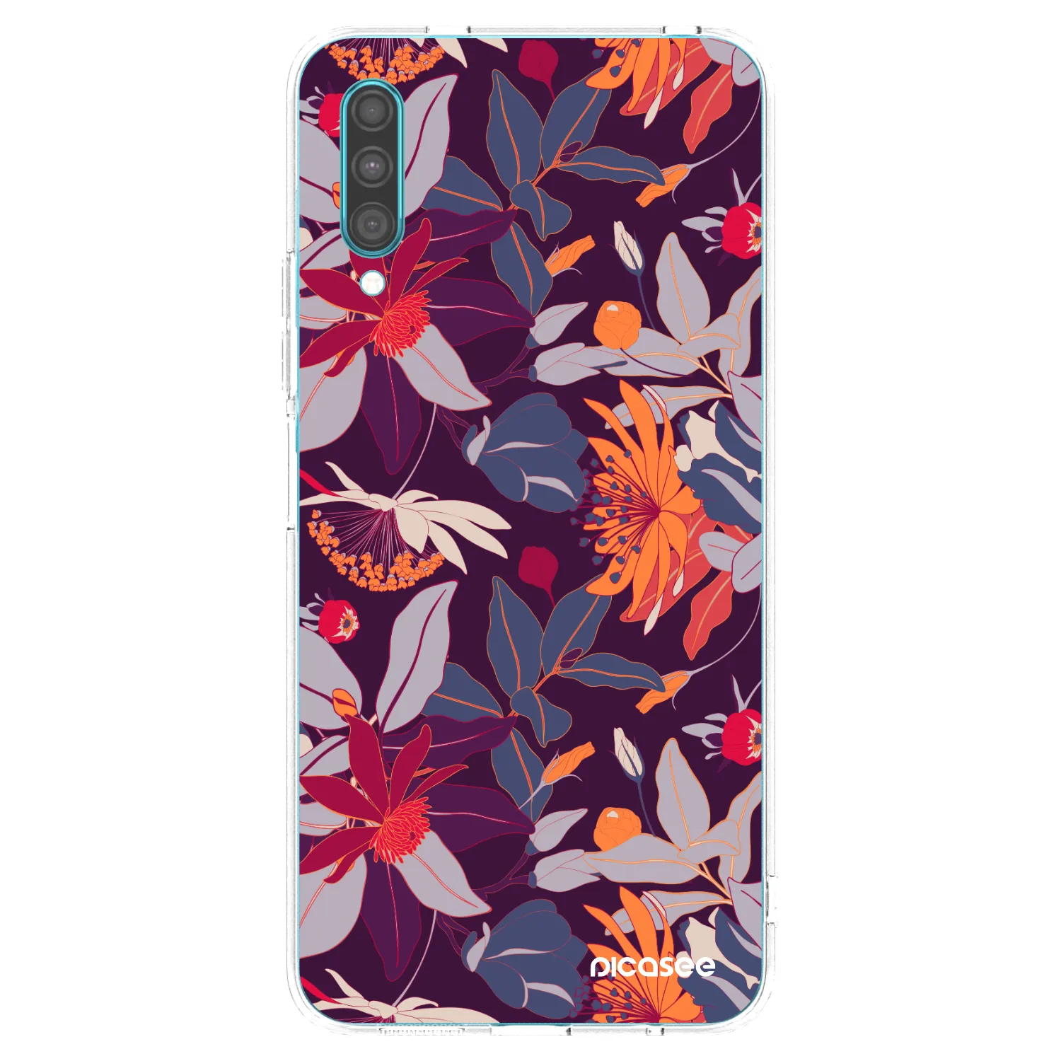 Picasee silikonski prozorni ovitek za Samsung Galaxy A30s A307F - Purple Leaf
