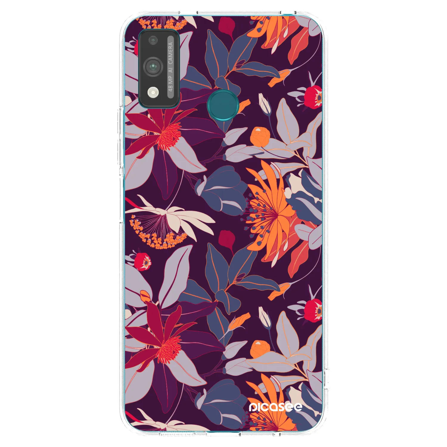 Picasee silikonski prozorni ovitek za Honor 9X Lite - Purple Leaf