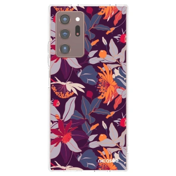 Picasee silikonski prozorni ovitek za Samsung Galaxy Note 20 Ultra - Purple Leaf