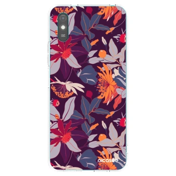 Picasee silikonski prozorni ovitek za Xiaomi Redmi 9A - Purple Leaf