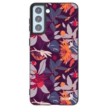 Picasee silikonski črni ovitek za Samsung Galaxy S21+ 5G G996F - Purple Leaf