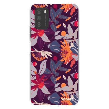 Picasee silikonski prozorni ovitek za Xiaomi Poco M3 - Purple Leaf