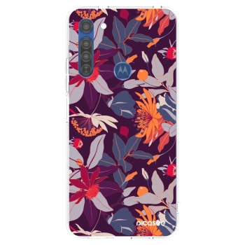 Ovitek za Motorola Moto G8 - Purple Leaf