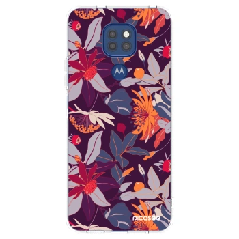 Picasee silikonski prozorni ovitek za Motorola Moto G9 Play - Purple Leaf