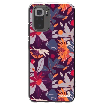 Picasee silikonski prozorni ovitek za Xiaomi Redmi Note 10 - Purple Leaf