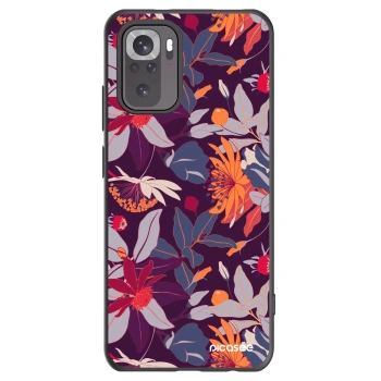 Picasee silikonski črni ovitek za Xiaomi Redmi Note 10 - Purple Leaf