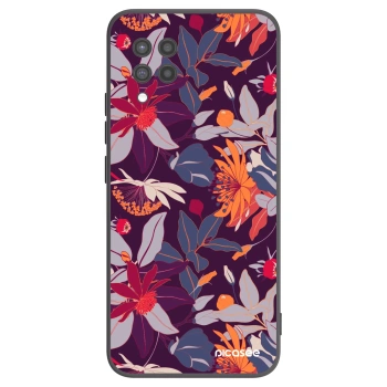 Picasee silikonski črni ovitek za Samsung Galaxy A42 A426B - Purple Leaf