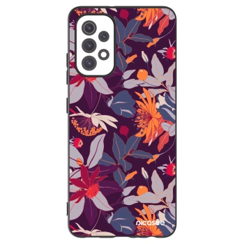 Picasee silikonski črni ovitek za Samsung Galaxy A32 5G A326B - Purple Leaf