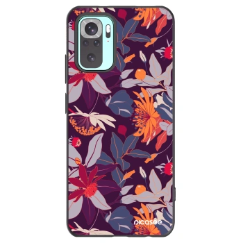 Picasee silikonski črni ovitek za Xiaomi Redmi Note 10 Pro - Purple Leaf