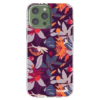 Picasee silikonski prozorni ovitek za Apple iPhone 13 Pro Max - Purple Leaf
