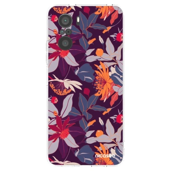 Picasee silikonski prozorni ovitek za Xiaomi Poco F3 - Purple Leaf