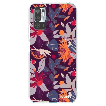 Picasee silikonski prozorni ovitek za Xiaomi Redmi Note 10 5G - Purple Leaf