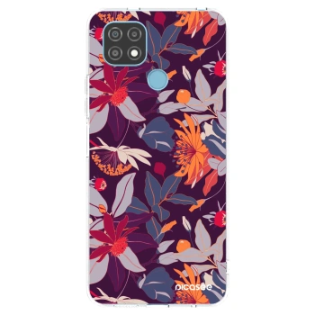 Picasee silikonski prozorni ovitek za Realme C21 - Purple Leaf
